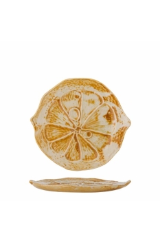 Bloomingville Golda Servierplatte - Ocker Braun - Steingut